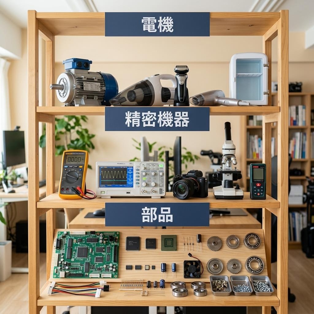 電機・精密機器・部品メーカーを並べた比較ビジュアル